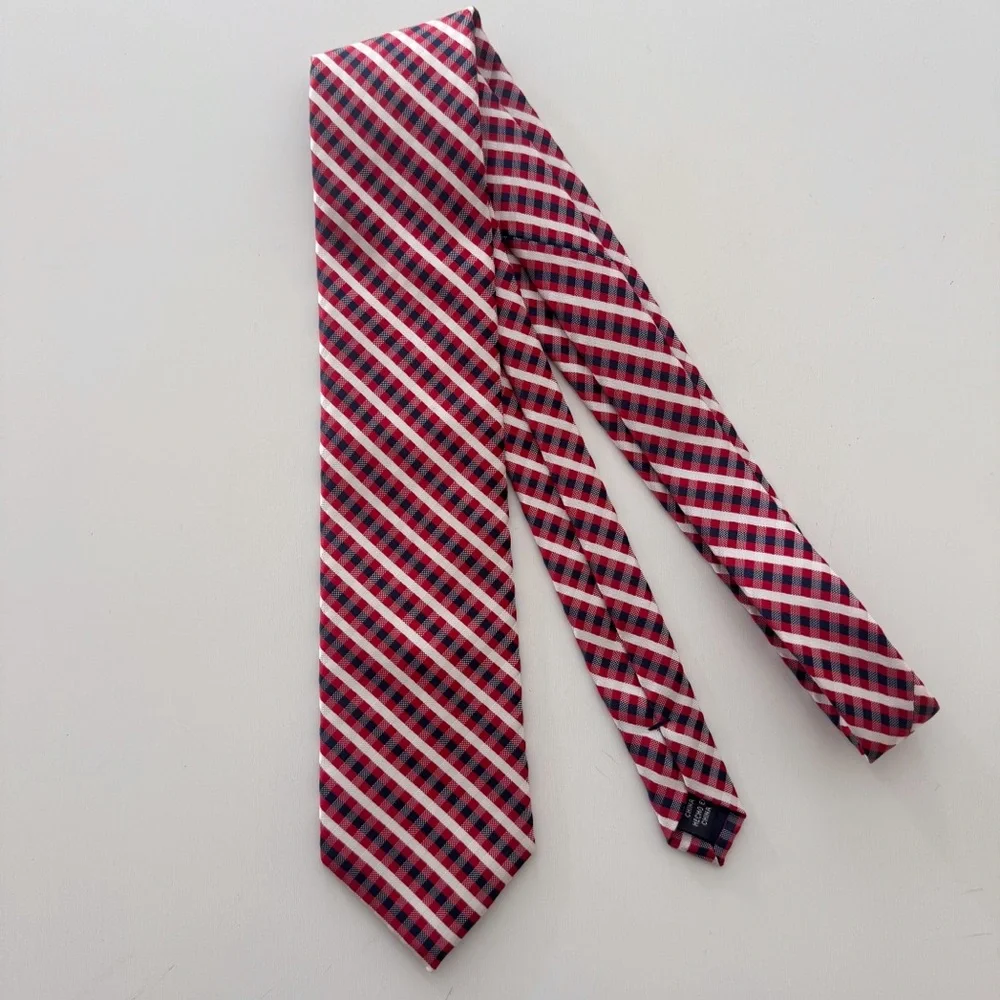 Izod Red White Navy Stripe Tie